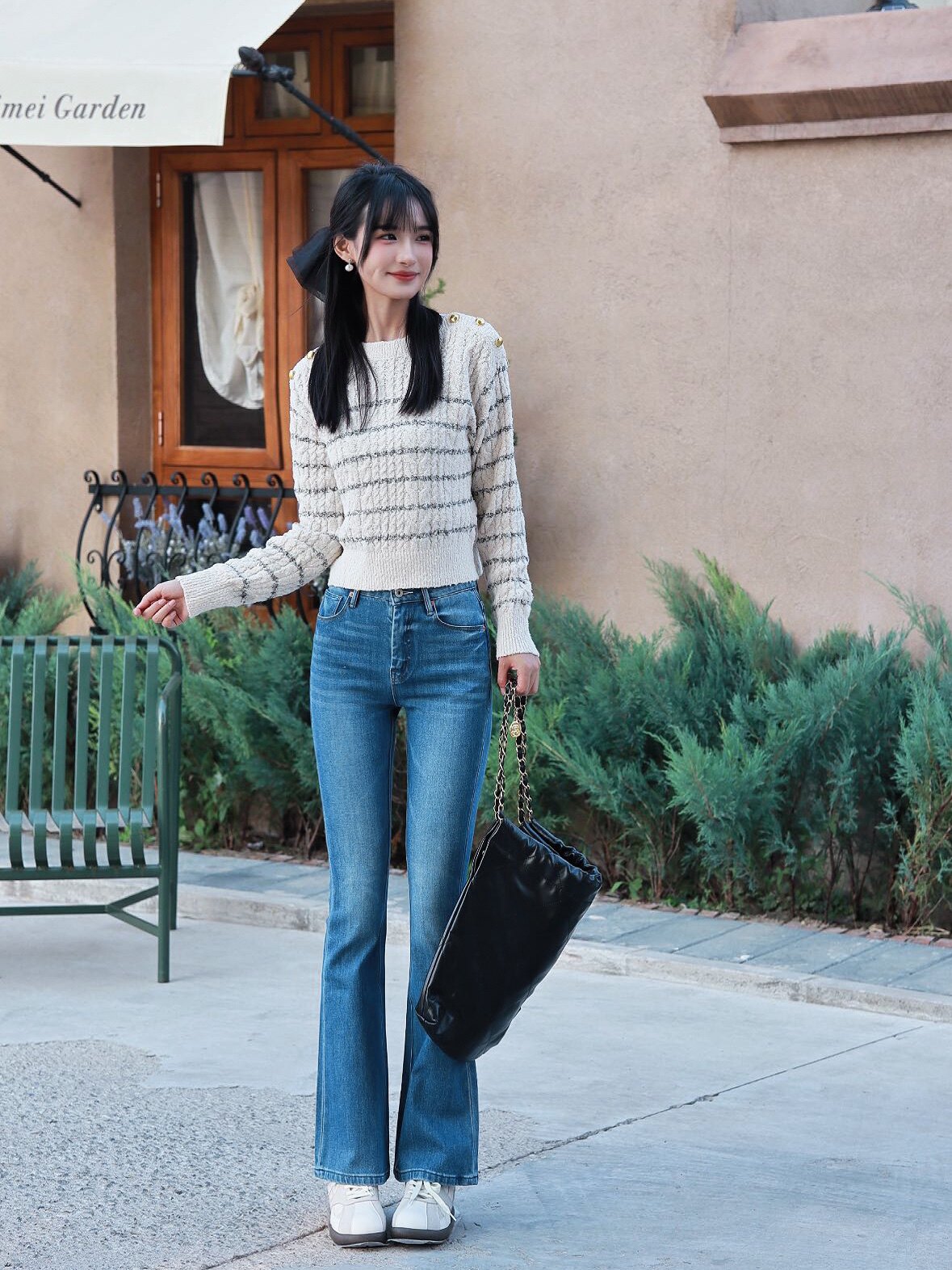 信购店主推荐春季超模裤 高腰弹力微喇叭设计 巨显瘦拉长比例 复古水洗百搭不挑人