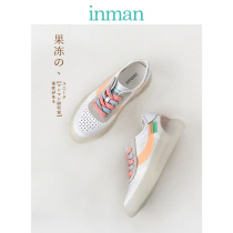 Inman spring 2020 new double shoelace jelly sneakers flat casual shoes Contrast board shoes A191000015