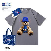 NASA STUSY's new summer men's T-shirts round-sleeved tide instibular loose couple half-sleeved top