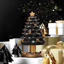 Simple Creative Christmas Tree Rotates Eight-Sound Box Swing for Modern Home Bedroom Birthday Gift Desktop Decoration