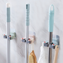 Mop hook punch-free bathroom storage broom pylons strongly fixed wall-mounted mop clip non-marking sticky hook