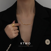 South Korea 2021 new fashion temperament simple long necklace female French senior sense light luxury Net red tide choker