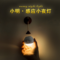 Creative intelligent human body induction night light led light control corridor bedroom bedside wall light automatic induction light at night
