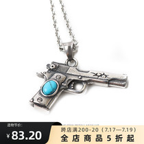 ROAD original design Indian national style American gun pendant Titanium steel necklace Street matching gift for men and women
