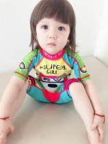  Mens and womens childrens hot spring bathing suits Girls cute bathing suits Middle and small childrens swimwear Baby one-piece sunscreen bathing suits Quick-drying