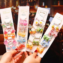 Korean hair accessories little girl hair rope set tie hair elastic rubber band cartoon headdress childrens hair rope 3 pieces start shooting