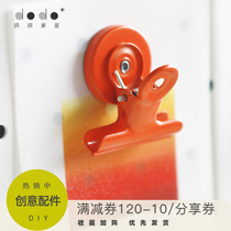 Magnet clip Metal color clip with magnetic memo clip Refrigerator sticker hole board Finishing storage accessories