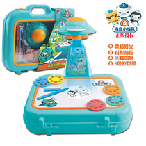 Submarine Small Longitudinal Team Projection Painting Instrument Carrying Suitcases Toy Baby Beginner Pattern of Imitation Colorful Paintbrush