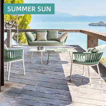 Outdoor patio rattan Sofa Balcony Sunscreen Waterproof Outdoor Leisure Rattan rope chine chair Garden Villa Furniture