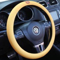 Steering Wheel Sleeve Woman All Season Cute Cartoon Summer Cotton Linen Brief Sucking anti-slip male D type round car take cover
