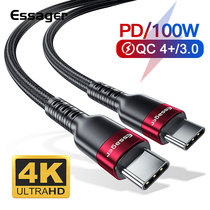ESSAGER Yiestype-c data line 5A Public to public pd100W Fast charging double head usb3 1 Applicable to Apple notebook Huawei Xiaomi ipad air4