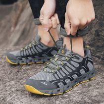 Spring and summer outdoor hiking shoes mens non-slip shock absorption breathable sports shoes mens comfortable soft-soled hiking shoes travel shoes