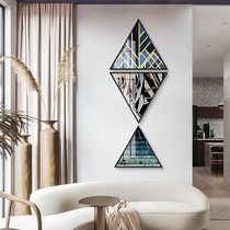 Every year there are more than light and luxurious vertical vertical hallway entrance hallway decorative painting modern simple triangle hanging mural painting