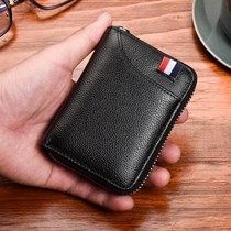 2021 new genuine leather mens carpack cow leather card holder multi-position card with large capacity documents small card package tide cards