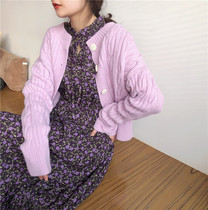 2021 Spring and Autumn New Lazy Wind Loose Knitted Small Jacket Women Gentle Spicy Sweater Cardigan