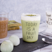 Nordic with letter glass transparent water Cup heat-resistant milk breakfast cup creative drink juice cup tea cup