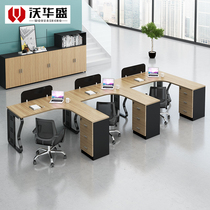  Office desk and chair combination Modern simple card holder 8 working positions 2 6 four 4 person positions screen staff office furniture