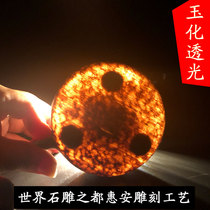 Stone day Stone night Anhua Moraine Rock tea set Health stone tea pot Handmade Chinese translucent jade fossil ladle pot