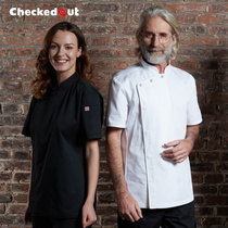 Domino chef uniform short sleeve male Xinjiang cotton summer Chinese chef restaurant hotel chef work clothes high end