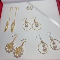 Hand design sense natural pearl earrings retro court personality tide