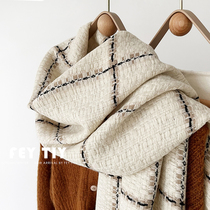 Small fragrant wind texture Gentle Woven Scarf Woman Autumn winter Warm Imitation Cashmere Scarf neck Air conditioning Neck Cape and Shoulder Han Version