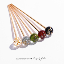 Japanese hairpin female simple modern hair hair headgear Korean elegant hair Insert cute hair fork Daily ball hair hairpin