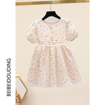 Girls summer dress 2021 princess dress children summer Foreign color Net Red childrens clothing children flower Flower Fairy Skirt