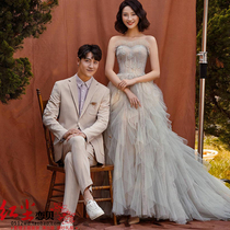 Senteo Net Yarn Lovers Outscene Photo Smear Gown photography Write a real grey Trailing Wedding Wedding movie Movie Themed Costume