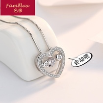 Famous Heart-wring Necklace 925 pure silver Ms Little crowddesign Netred Mori series lock bones chain ins beating SL0309