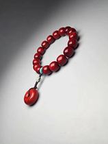 Indias new leaflet rosewood demolition house old material chicken blood red safety buckle 12 hand strings old beads Buddha beads bracelet female