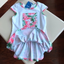 Cut the girl short-sleeved T-shirt skirt stitching medium and long baby top-20 4 24