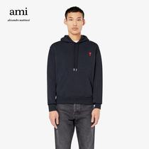 Ami Paris Mens New Early Spring Ami de Coeur Red Love Hooded Sweatshirt