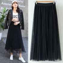 Net Yarn Half Body Skirt Fairy Plexein 2021 New Korean version High waist Slim Mid Length 100 lap A big swing dress