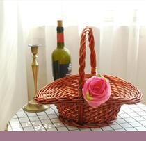 Photo props flower baskets pastoral decoration simple large medium and small rattan basket gifts handmade flowers blue North European style
