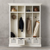 JSM foyer oak storage cabinet American high-end four-draw wardrobe Villa multifunctional pastoral high-end lockers