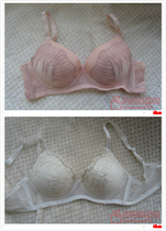 Spring and summer foreign trade Korean single white skin pink without steel ring width measurement gather breast-supporting underwear healthy and comfortable bra
