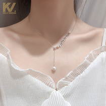 925 sterling silver wheat ear necklace female ins cold wind net red pearl clavicle chain simple niche temperament pendant tide