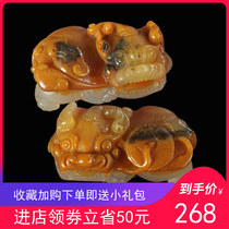 Yunnan Huanglong Jade brave men pendant pairing pendant Jade sent lanyards dai zheng shu Jade King brave