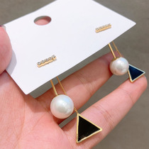 925 silver needles a two-wear earrings Korean temperament net red pearl earrings simple and high-end stud earrings
