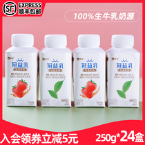 Mengniu Guanyi Milk Yogurt Flavored Milk Childrens Nutrition Breakfast Milk Probiotics Flavored Milk 24 Boxes