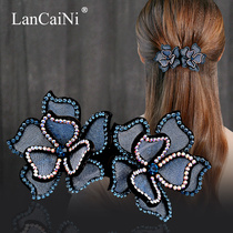 Hairpin hairpin headdress Korean large back half tie hair flower rhinestone mother head flower spring clip top clip