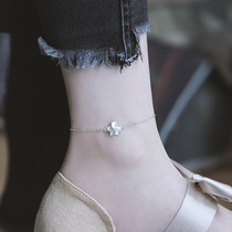 Silver Benjia s925 Pure silver Japanese Cherry Blossom Foot Chain Childrens Section Korean Edition Jane About personality Ankle Chain Advanced Sensation Foot Ring