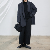 SUNYVONNE-20SS spring niche yoji Yamamoto dark loose profile wide shoulder mid-length blazer