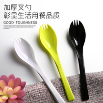 Disposable THard Thickened Plastic Fruit Fast Food Black Dual-use Large Fork Spoon Stone Pan Rice Spoon Large Soup Spoon Fork Spoon