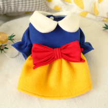 Jiangsu shipping new dog dress autumn and winter factory direct sales Teddy VIP bow color princess skirt pet