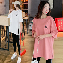 Pregnant Women summer suit fashion foreign style out net red pregnant women tide Hot Mom personality shake sound summer two sets