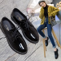 Harajuku style small leather shoes womens 2021 autumn wild Korean version thick heel ins single shoes womens shoes student retro Oxford shoes