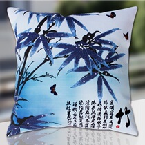 Mei Lan bamboo chrysanthemum embroidery cross stitch pillow a couple 2021 New pillowcase living room sofa own bedroom