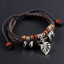 Mens bracelet simple and generous Korean version of the tide personality hip-hop braided rope Pixiu male and female students ins niche design men