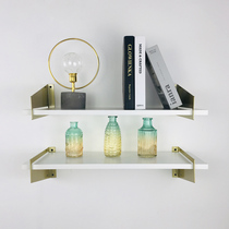 Nordic wall nail art cosmetics display stand creative gold one-word board bathroom simple modern partition shelf